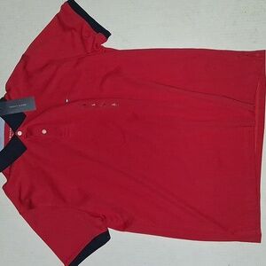 Tommy Hilfiger Polo Shirt Red/Navy Size-L NWT